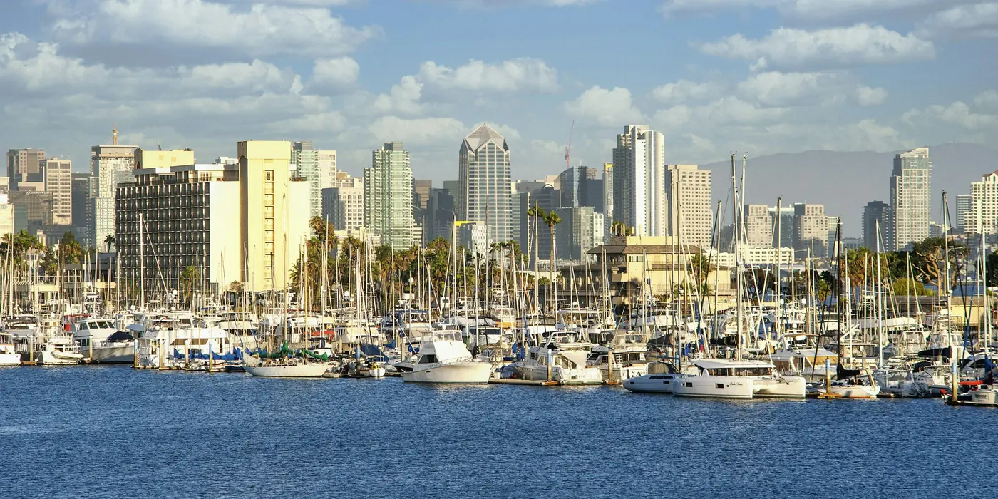 Downtown San Diego skyline over the harbor