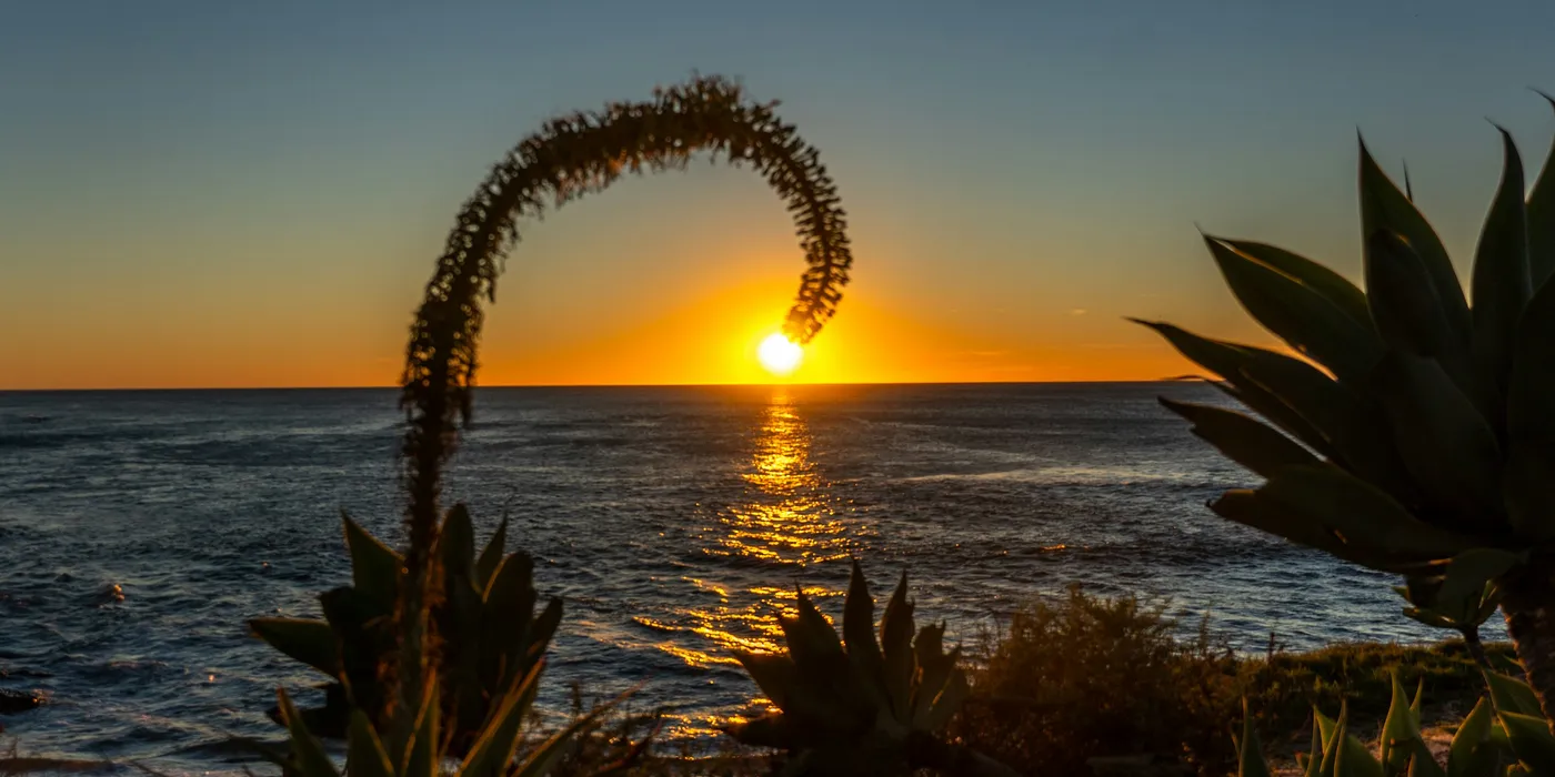 Sunset over the Pacific from the La Jolla coastline